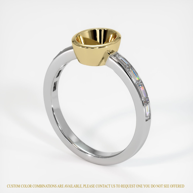 14K Yellow & White Accent Stones Ring Setting