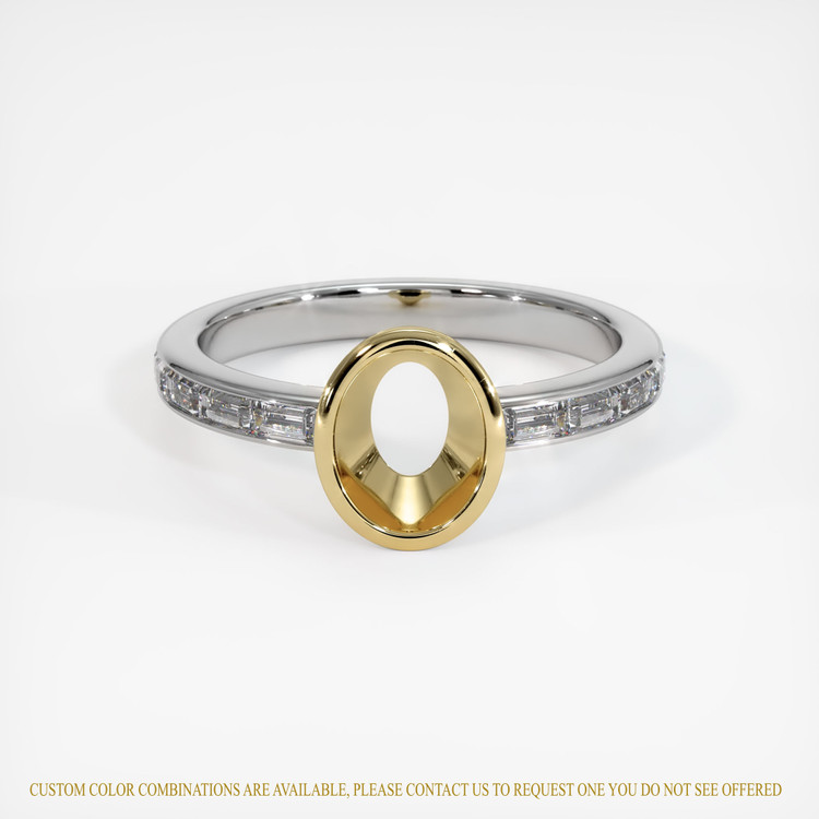 14K Yellow & White Accent Stones Ring Setting