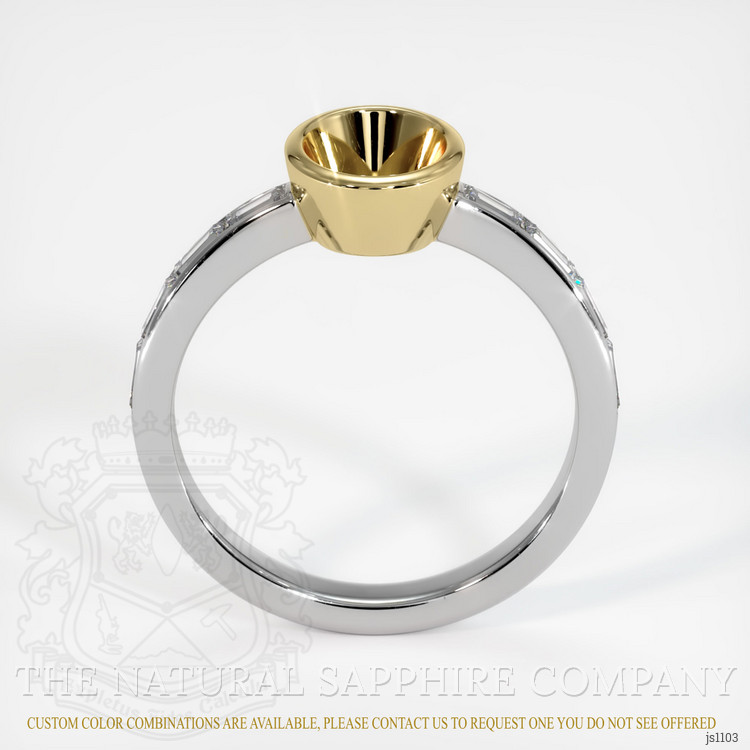 14K Yellow & White Accent Stones Ring Setting