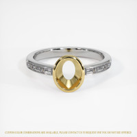 18K Yellow & White Accent Stones Ring Setting Image