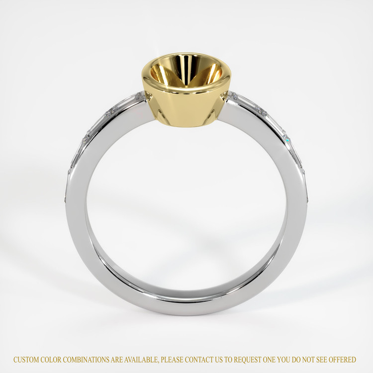 18K Yellow & White Accent Stones Ring Setting