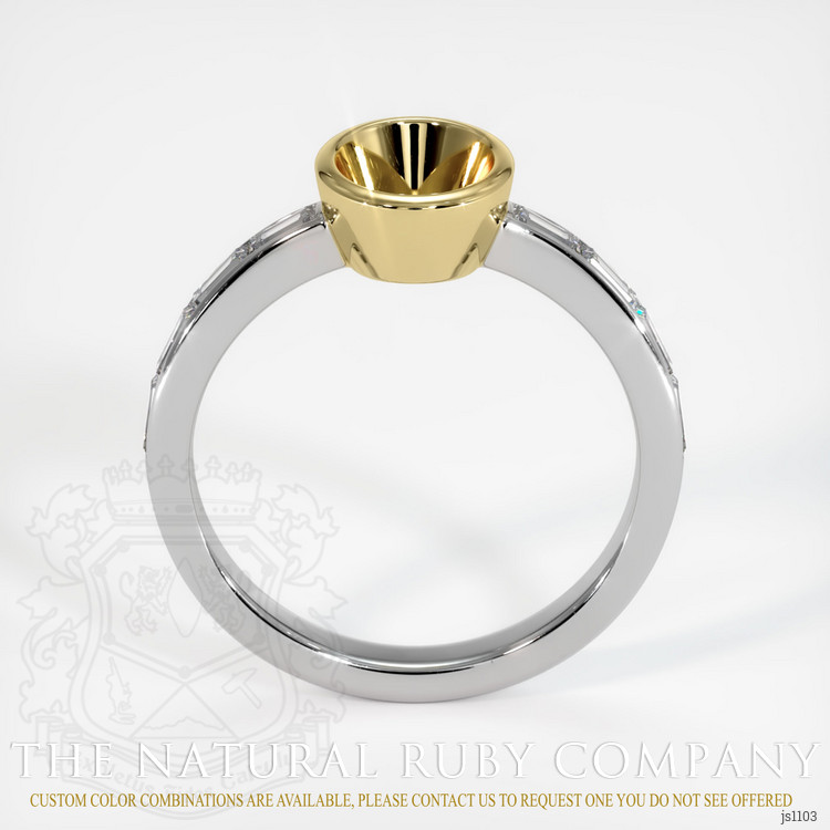 18K Yellow & White Accent Stones Ring Setting