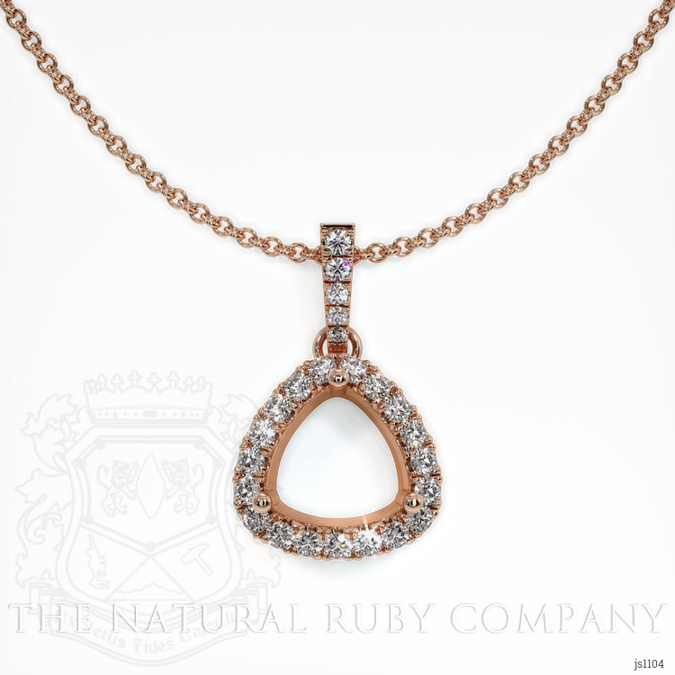 14K Rose Gold Pave Pendant Setting