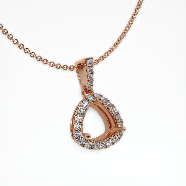 14K Rose Gold Pave Pendant Setting