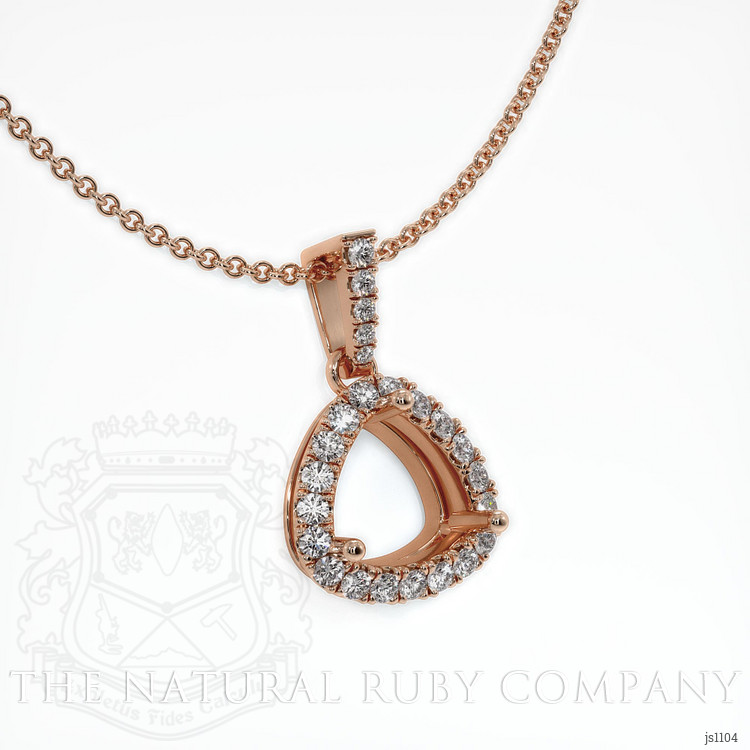 14K Rose Gold Pave Pendant Setting