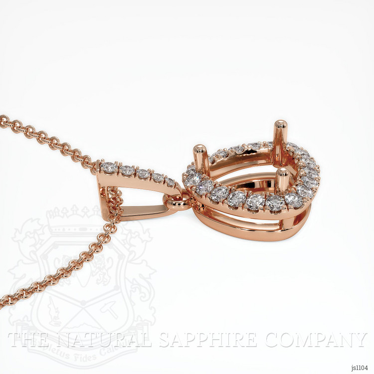 14K Rose Gold Pave Pendant Setting