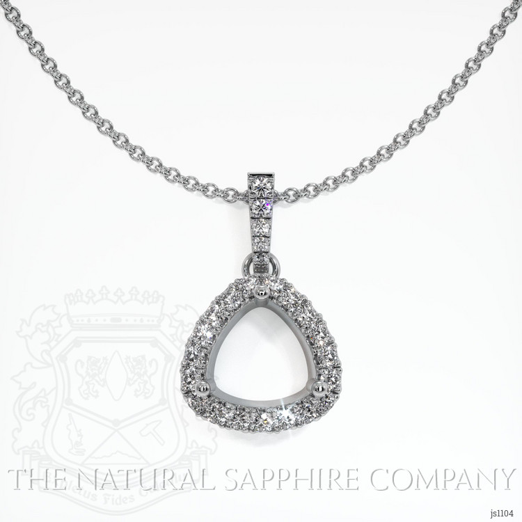 14K White Gold Pave Pendant Setting