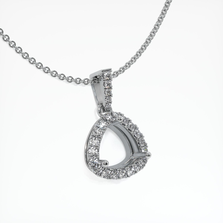 14K White Gold Pave Pendant Setting