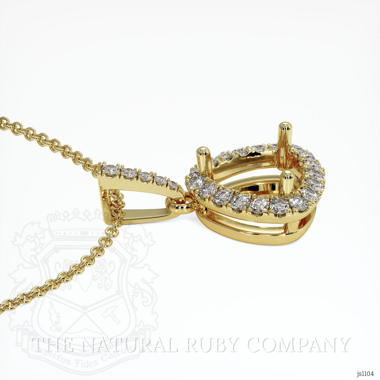 10K Yellow Gold Pave Pendant Setting