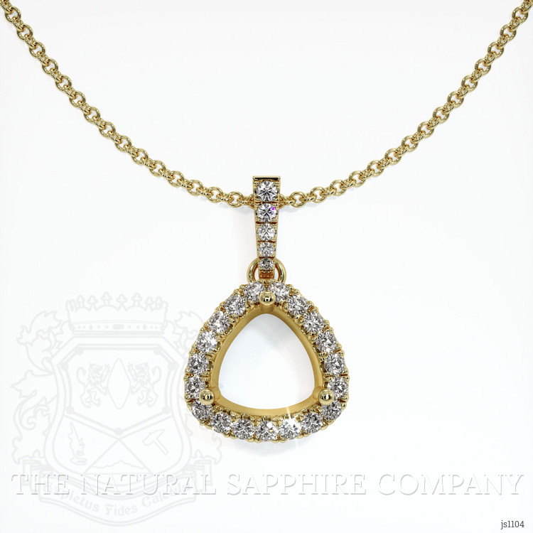 14K Yellow Gold Pave Pendant Setting