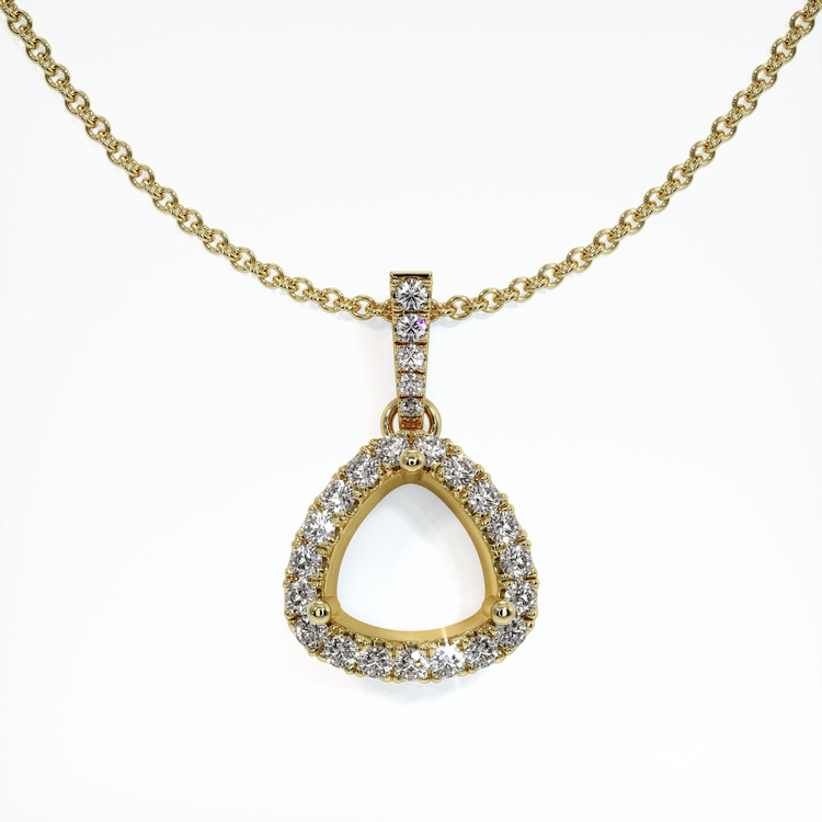 14K Yellow Gold Pave Pendant Setting