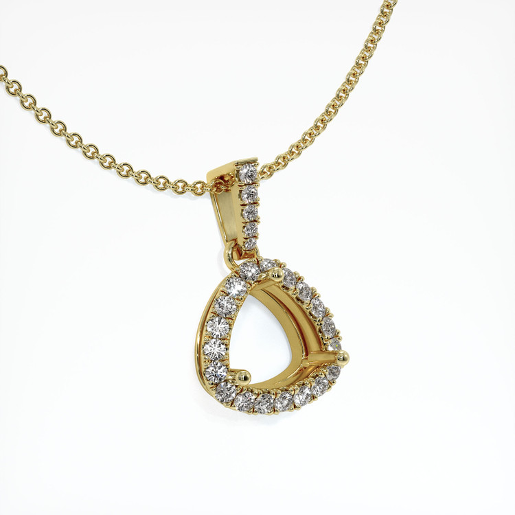 14K Yellow Gold Pave Pendant Setting
