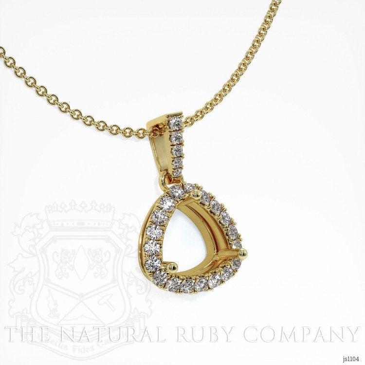 14K Yellow Gold Pave Pendant Setting