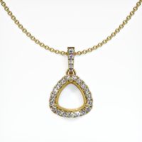 Pave Emerald Pendant 1.42 Ct., 18K Yellow Gold Combination Setting