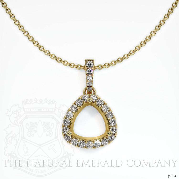 Pave Emerald Pendant 1.42 Ct., 18K Yellow Gold