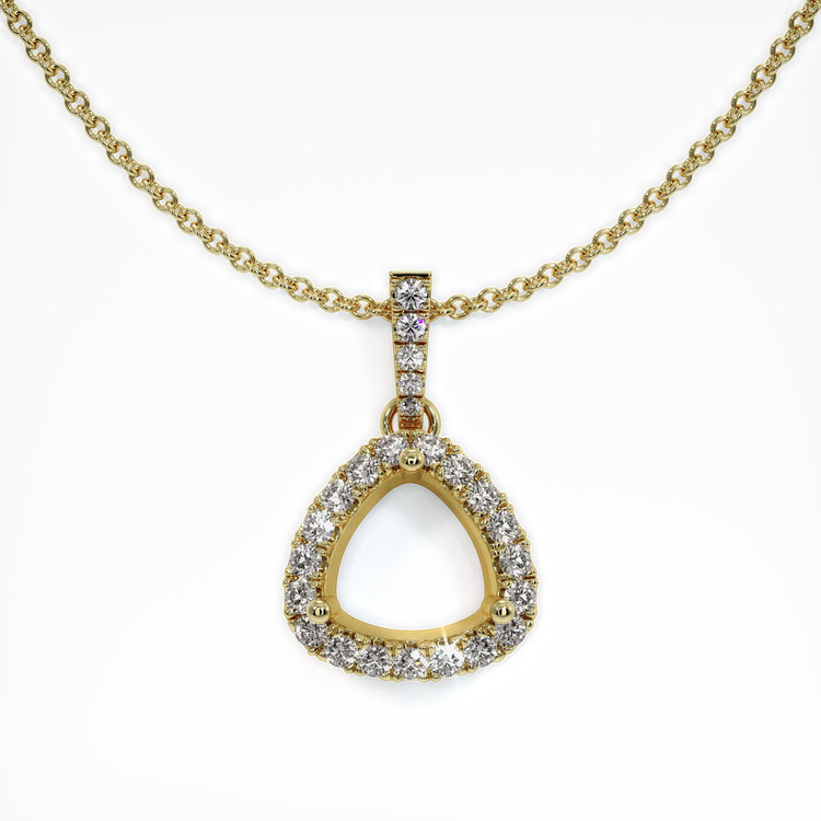 18K Yellow Gold Pave Pendant Setting