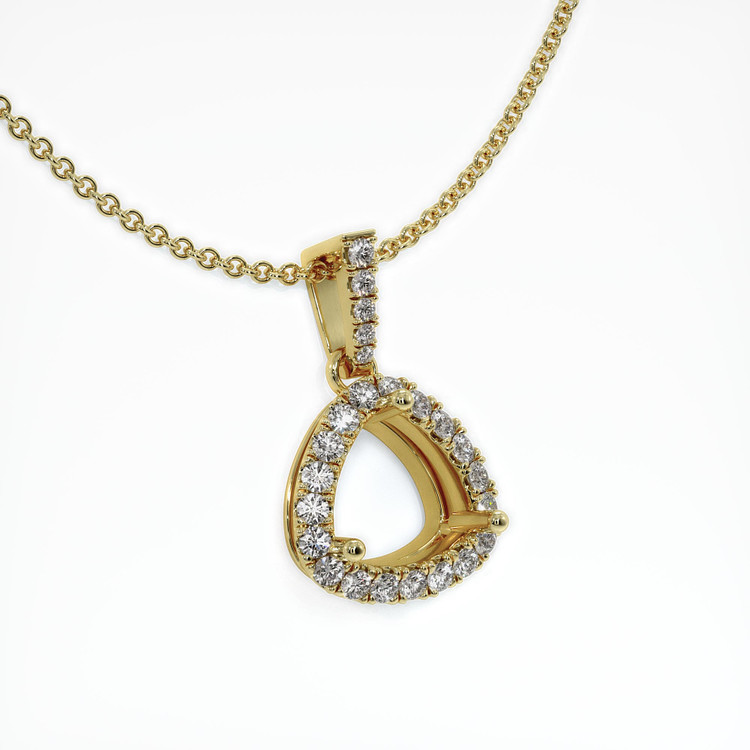 18K Yellow Gold Pave Pendant Setting