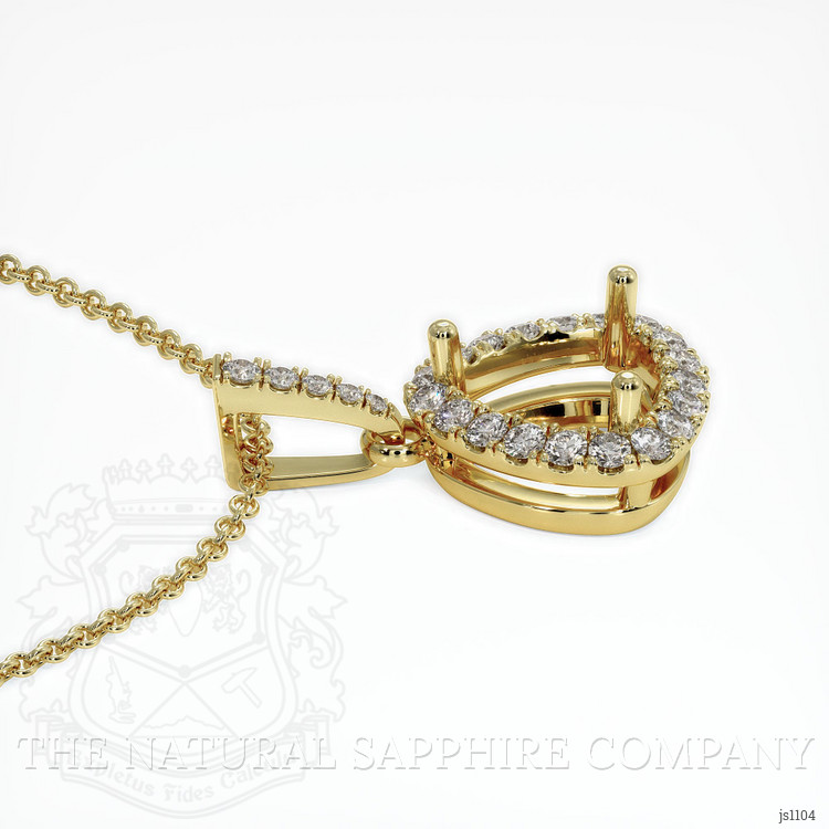 18K Yellow Gold Pave Pendant Setting