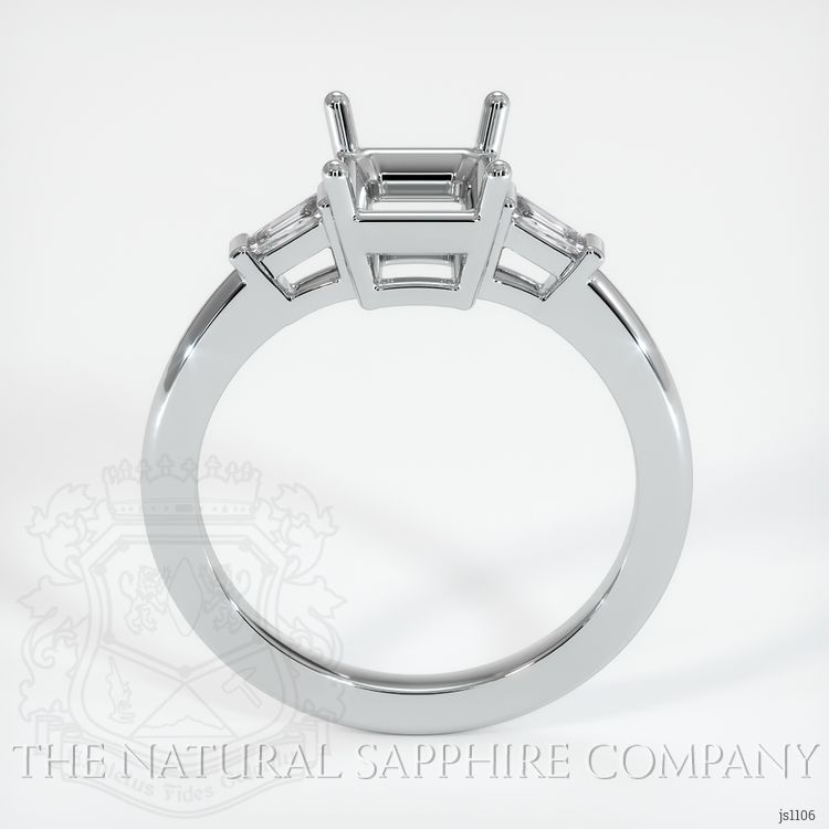 Platinum 950 Three Stone Ring Setting