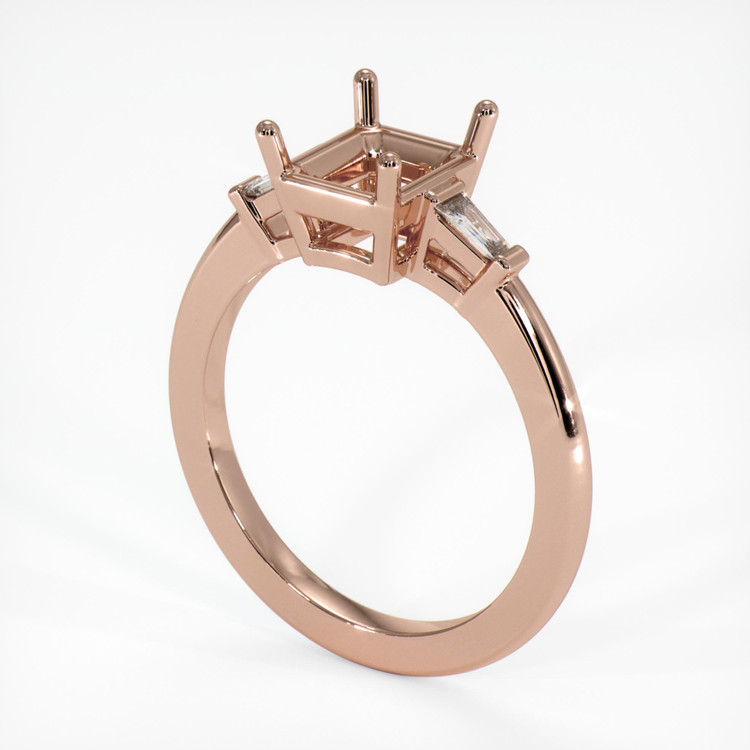 14K Rose Gold Three Stone Ring Setting