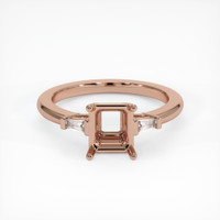 14K Rose Gold Three Stone Ring Setting Image