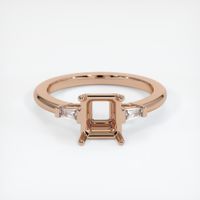 14K Rose Gold Three Stone Ring Setting Image