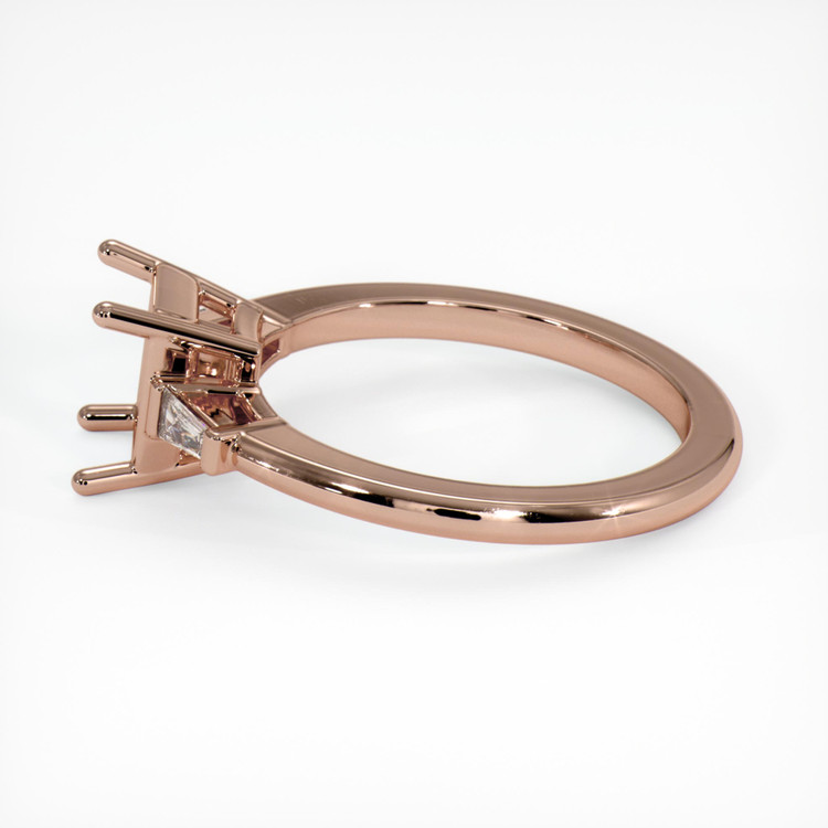 14K Rose Gold Three Stone Ring Setting