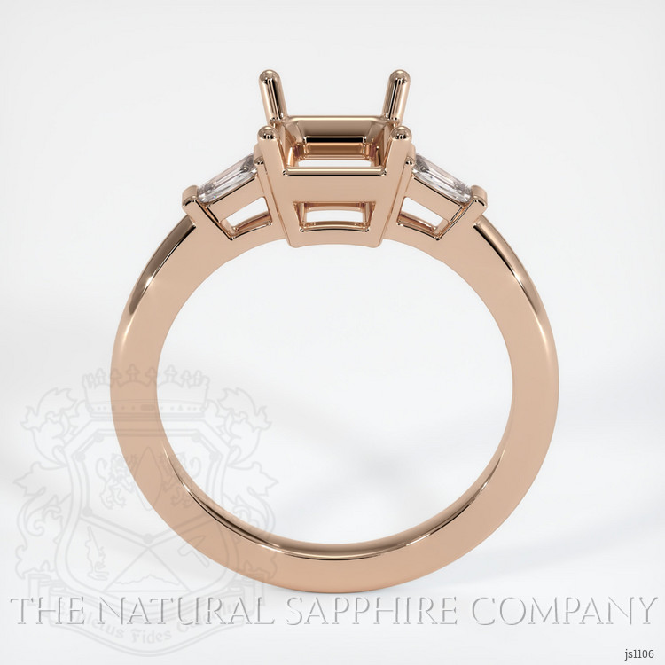14K Rose Gold Three Stone Ring Setting