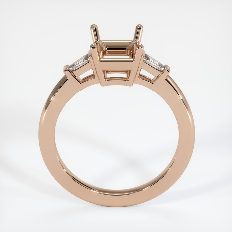 14K Rose Gold Three Stone Ring Setting