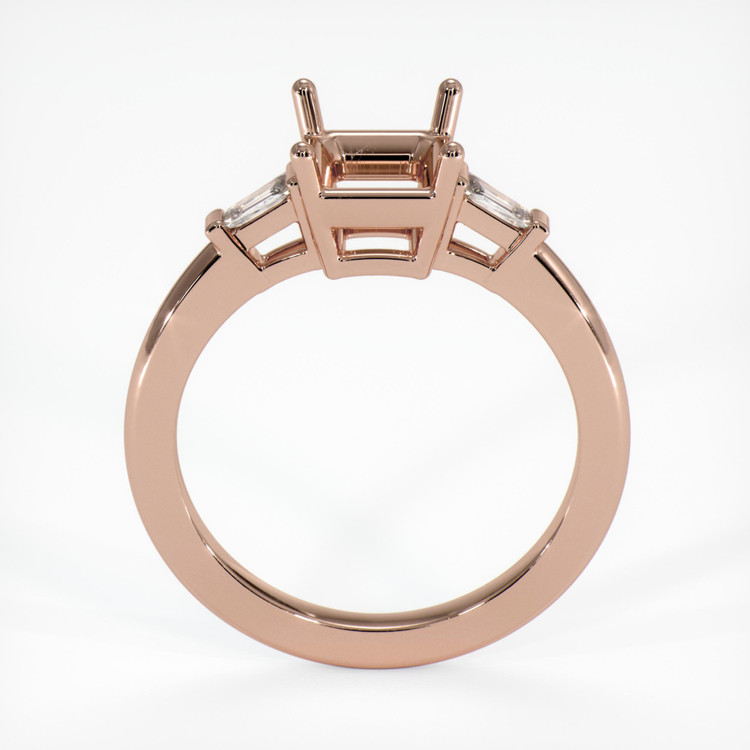 14K Rose Gold Three Stone Ring Setting