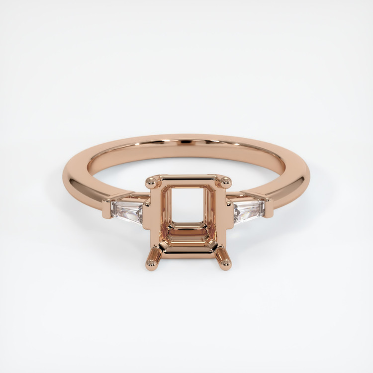 18K Rose Gold Three Stone Ring Setting