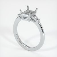 Three Stone Ruby Ring 2.77 Ct., 14K White Gold Combination Setting