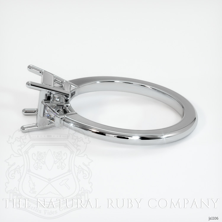 14K White Gold Three Stone Ring Setting