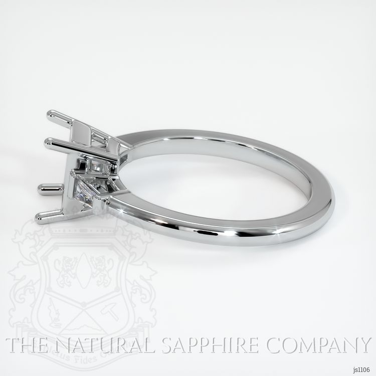 14K White Gold Three Stone Ring Setting