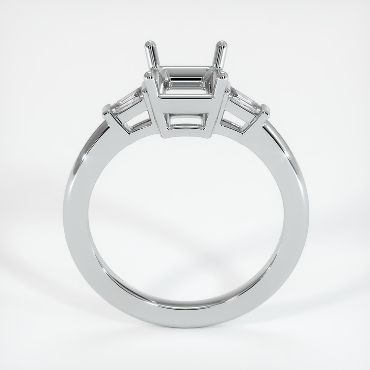 14K White Gold Three Stone Ring Setting