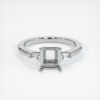 18K White Gold Three Stone Ring Setting Image