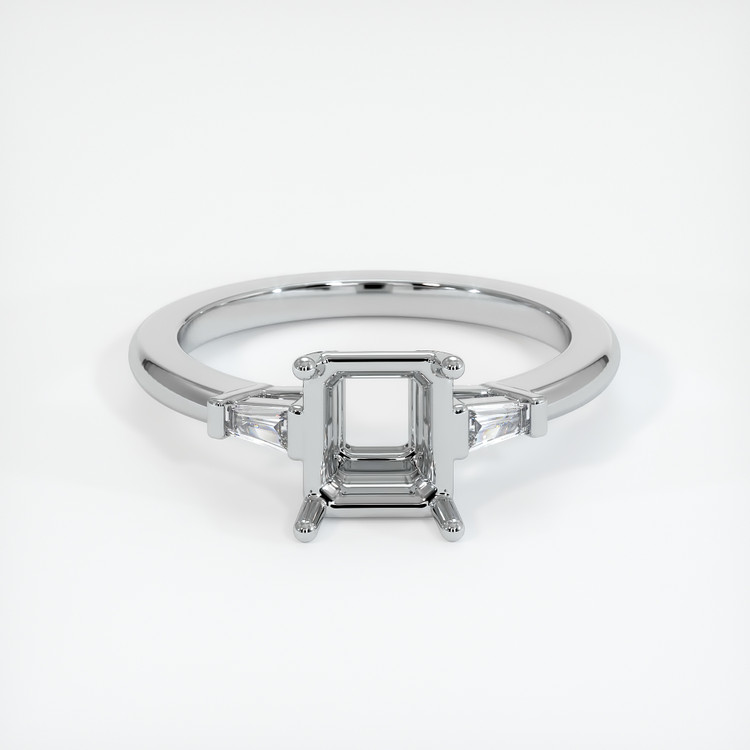 18K White Gold Three Stone Ring Setting