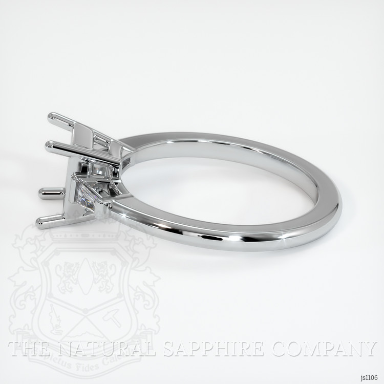 18K White Gold Three Stone Ring Setting