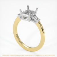 14K White & Yellow Three Stone Ring Setting Video