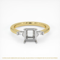 14K White & Yellow Three Stone Ring Setting Image