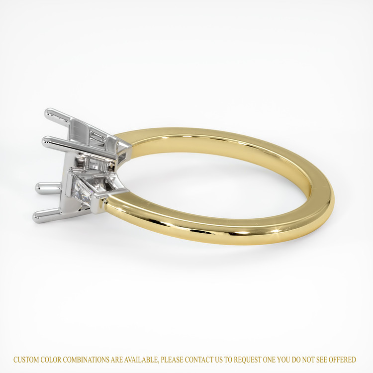 14K White & Yellow Three Stone Ring Setting