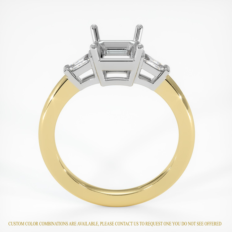 14K White & Yellow Three Stone Ring Setting