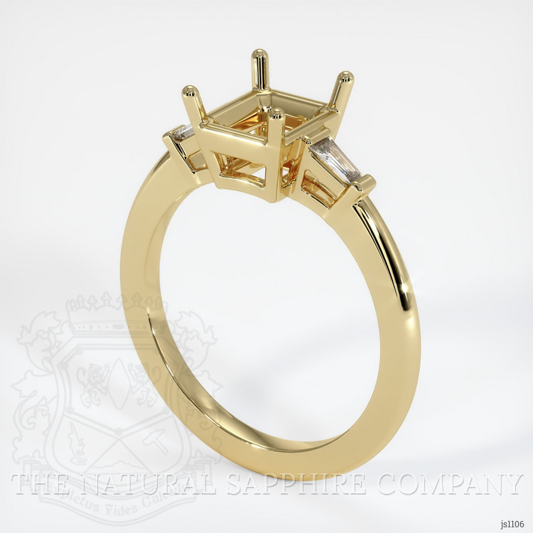 10K Yellow Gold Three Stone Ring Setting