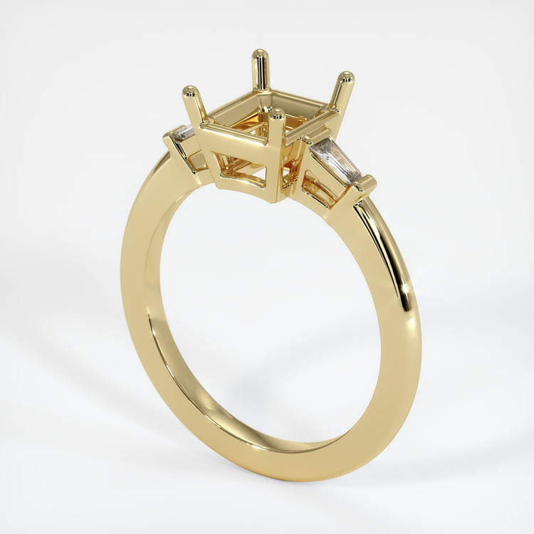 10K Yellow Gold Three Stone Ring Setting