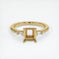 10K Yellow Gold Three Stone Ring Setting Image
