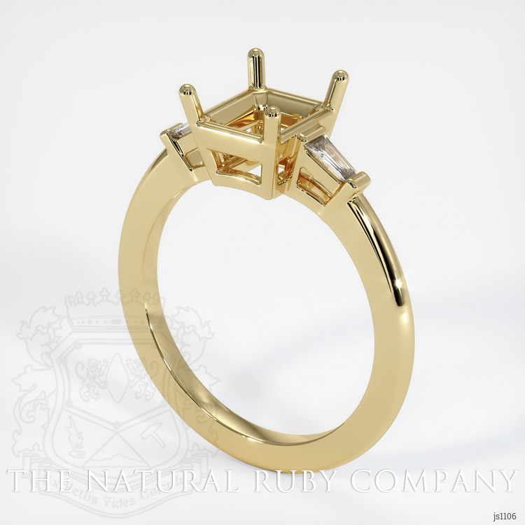 14K Yellow Gold Three Stone Ring Setting