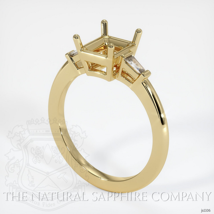 14K Yellow Gold Three Stone Ring Setting