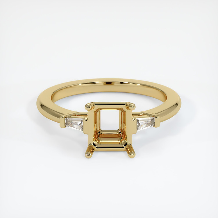 14K Yellow Gold Three Stone Ring Setting