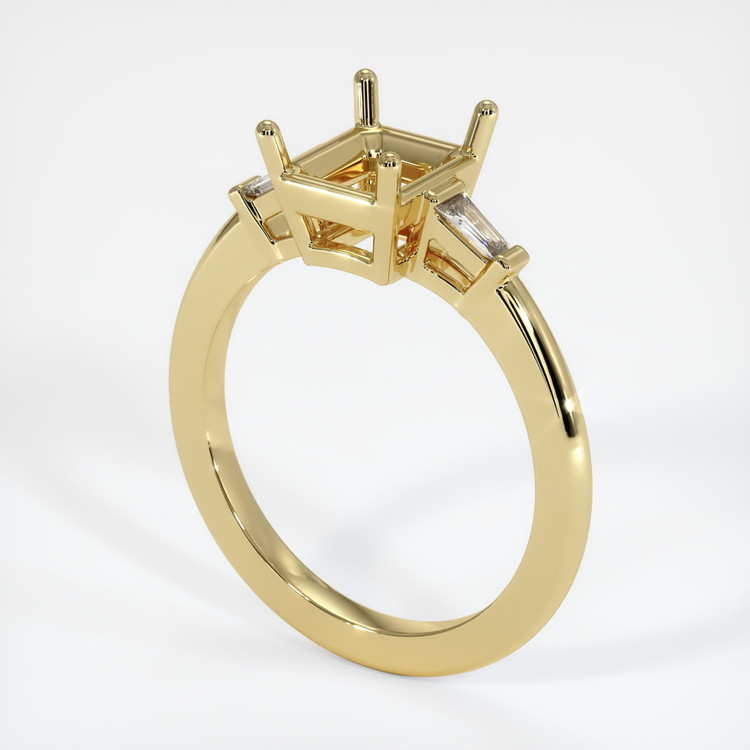 18K Yellow Gold Three Stone Ring Setting