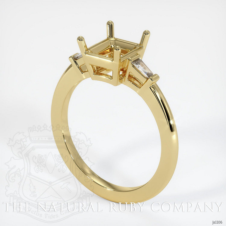 18K Yellow Gold Three Stone Ring Setting